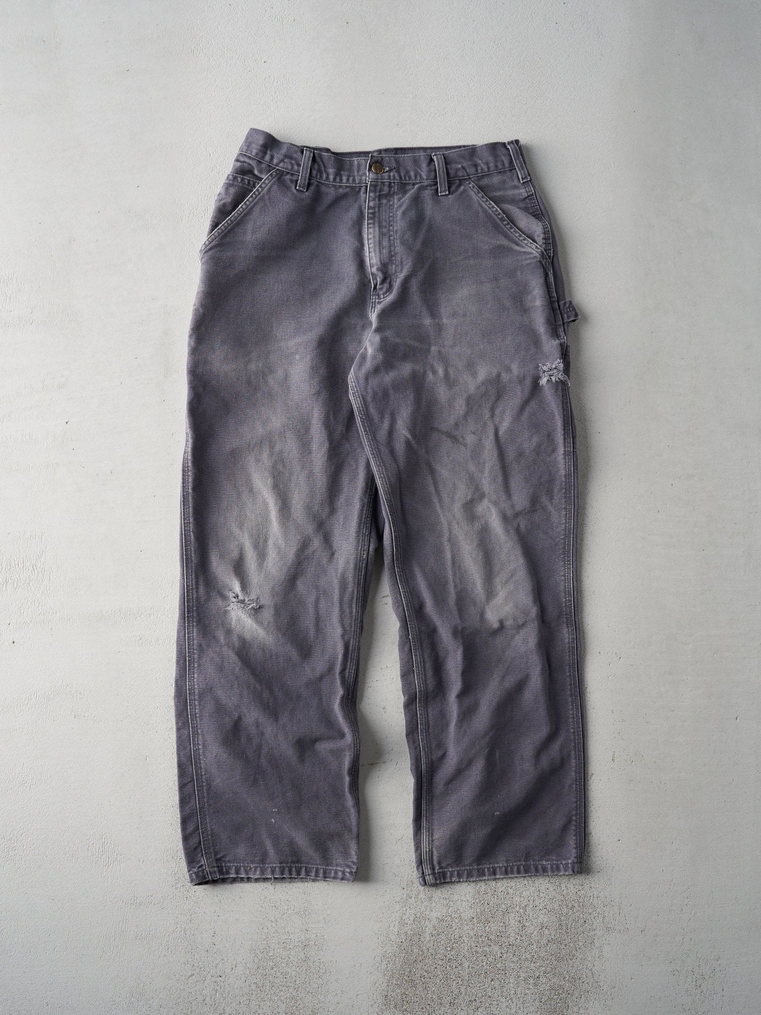 Vintage 90s Grey Dungaree Fit Carhartt Carpenter Pants (32x29.5)