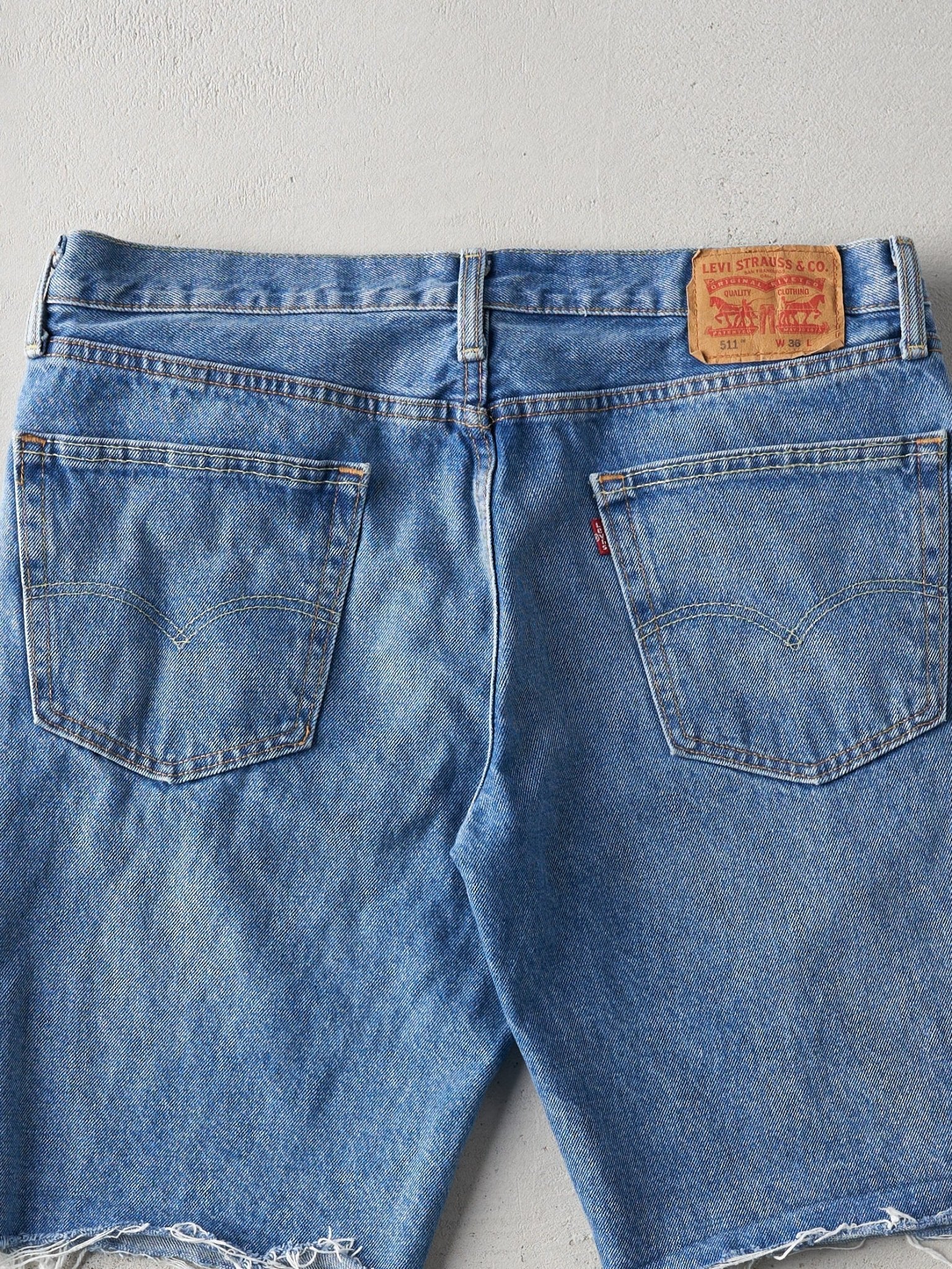 Vintage Light Wash Levis 511 Cut Offs (36x10.5)