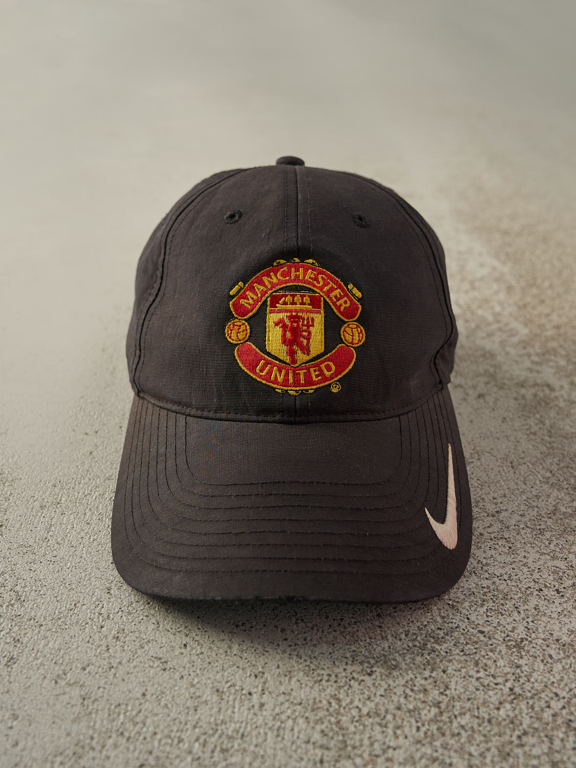 Vintage Y2K Black Manchester United Soccer Nike Embroidered Strapback
