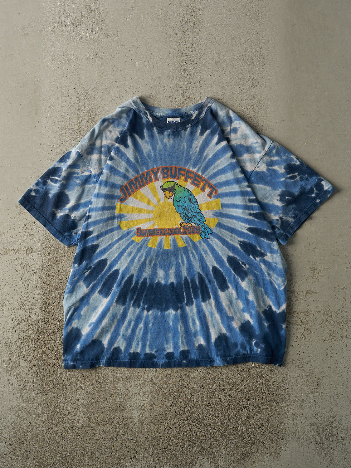 Vintage 09' Blue Tie-Dye Jimmy Buffett Summerzcool Tour Tee (L/XL)
