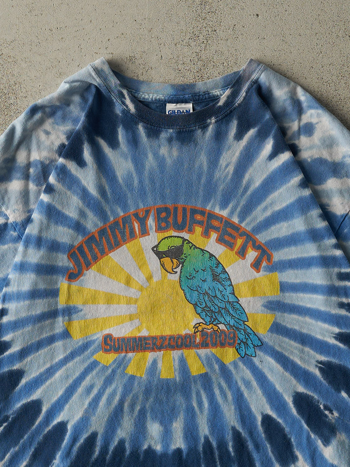 Vintage 09' Blue Tie-Dye Jimmy Buffett Summerzcool Tour Tee (L/XL)