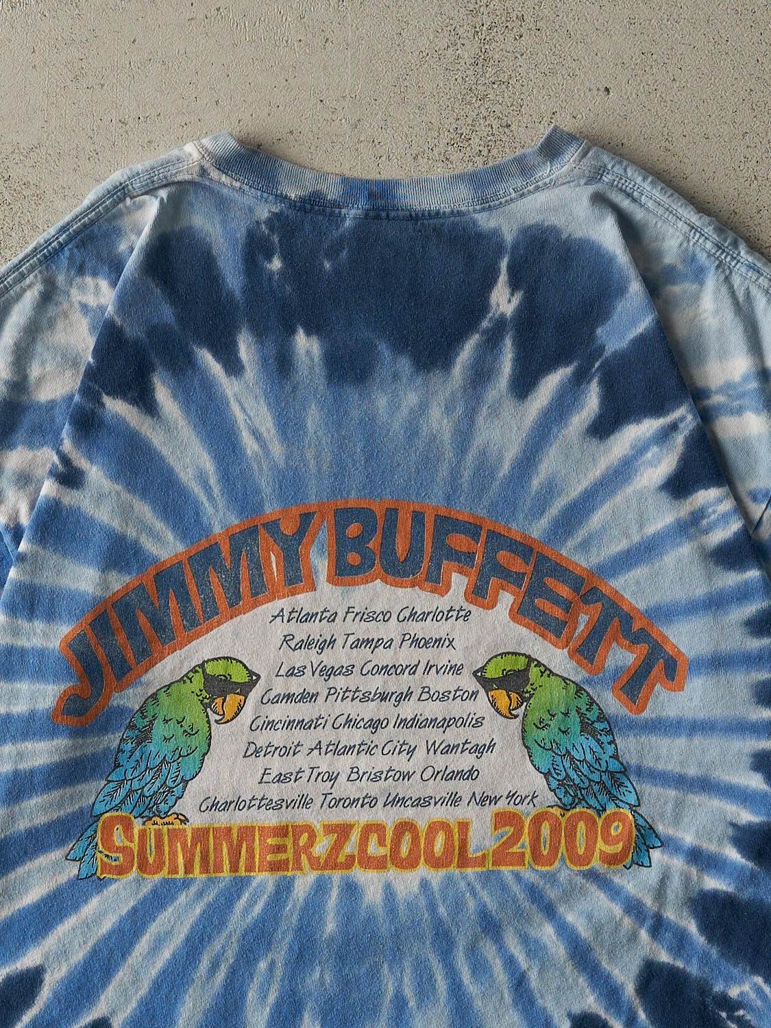 Vintage 09' Blue Tie-Dye Jimmy Buffett Summerzcool Tour Tee (L/XL)