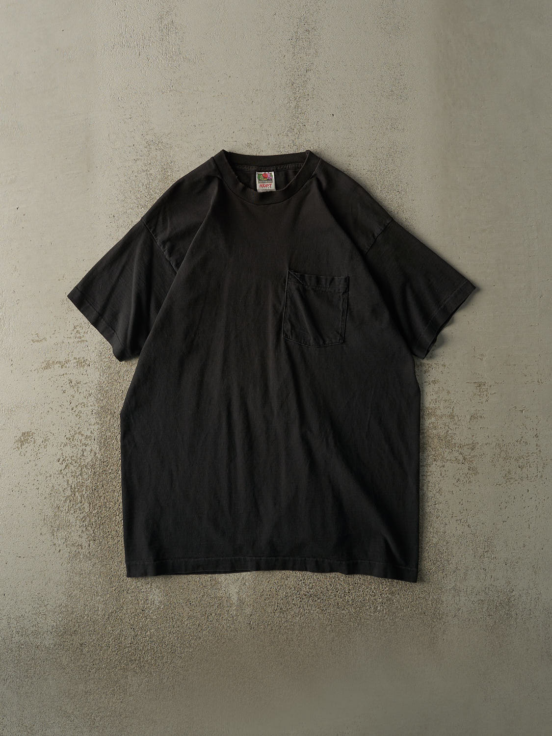 Vintage 90s Faded Black Blank Single Stitch Pocket Tee (XL)