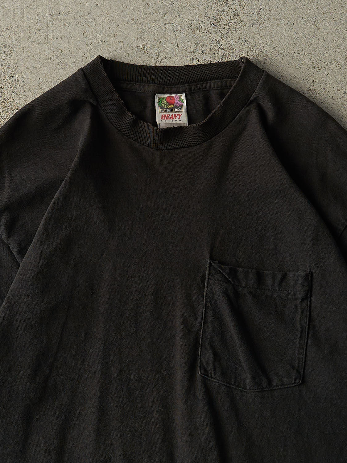Vintage 90s Faded Black Blank Single Stitch Pocket Tee (XL)