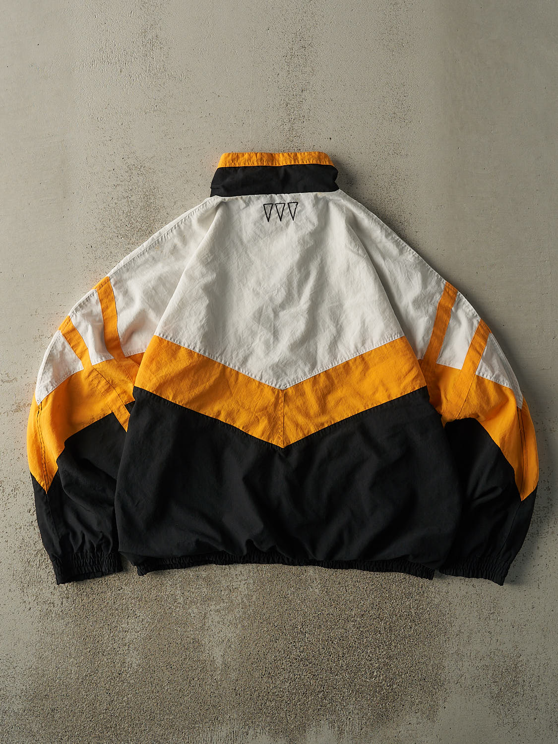 Vintage 90s White, Black & Yellow Diadora Boxy Track Jacket (XL