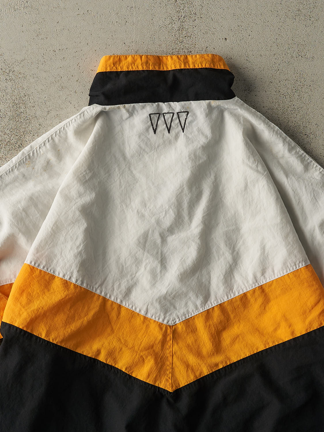 Vintage 90s White, Black & Yellow Diadora Boxy Track Jacket (XL