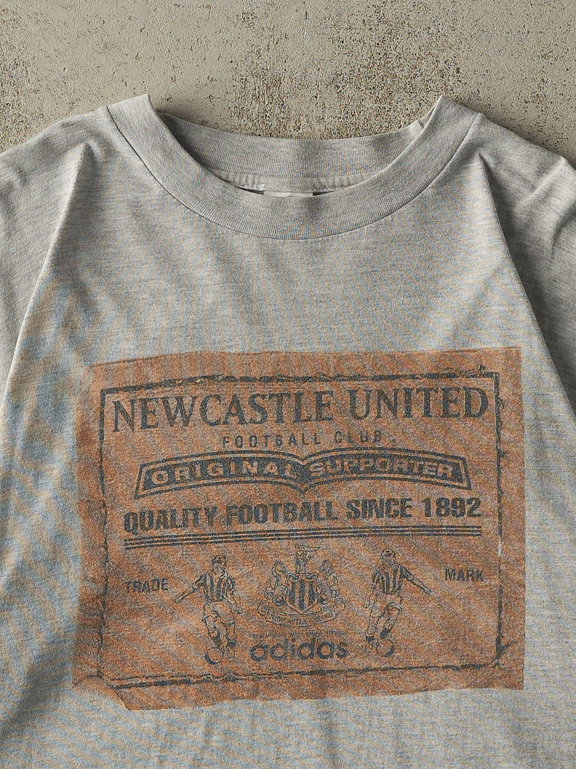 Vintage Y2K Grey Newcastle United FC Adidas Tee (LXL)