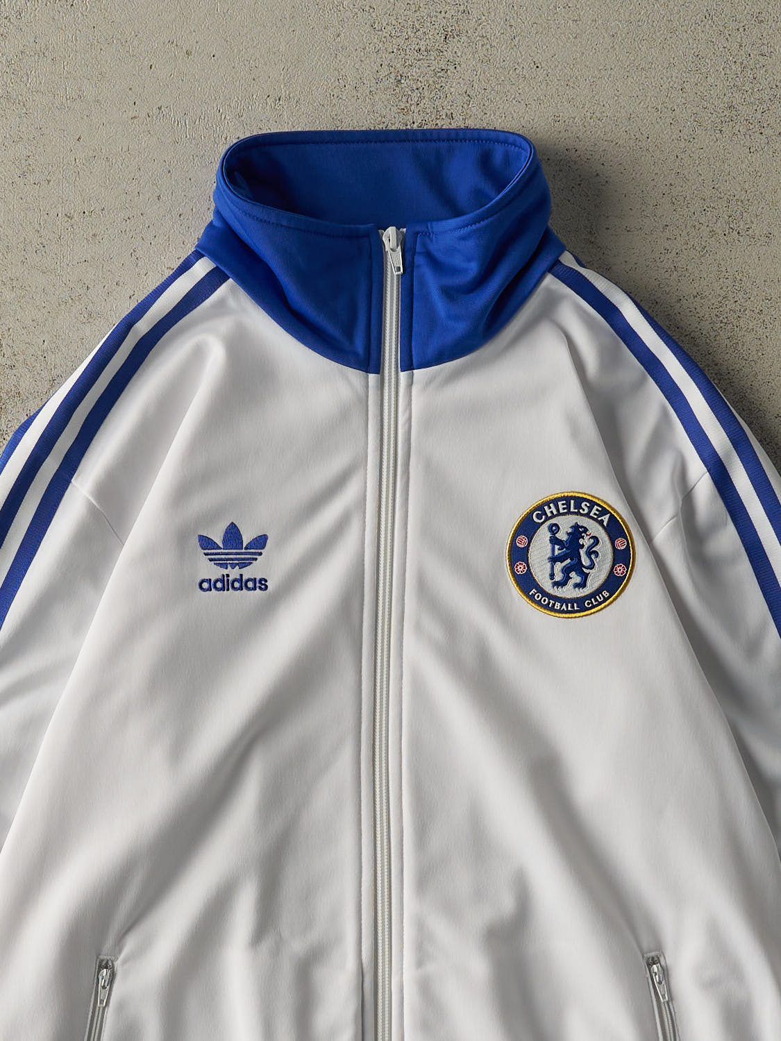 Vintage Y2K White & Blue Chelsea FC Adidas Track Jacket (M/L