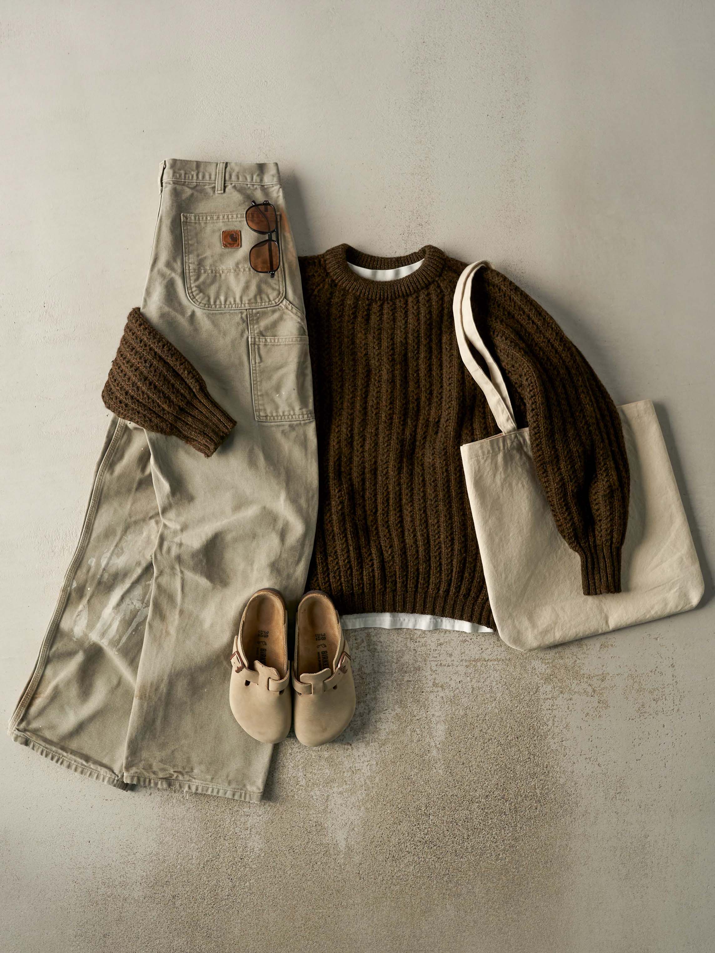 Vintage Y2K Beige Carhartt Carpenter Pants (31.5x32.5)