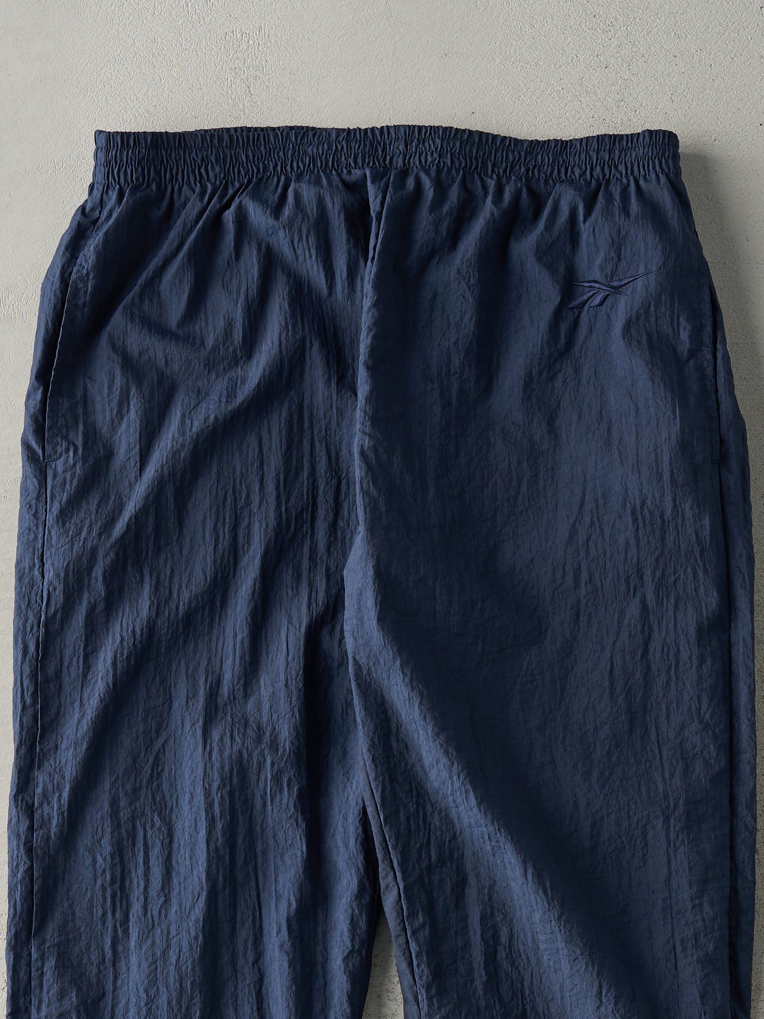 Vintage 90s Navy Blue Embroidered Reebok Track Pants (35x32)
