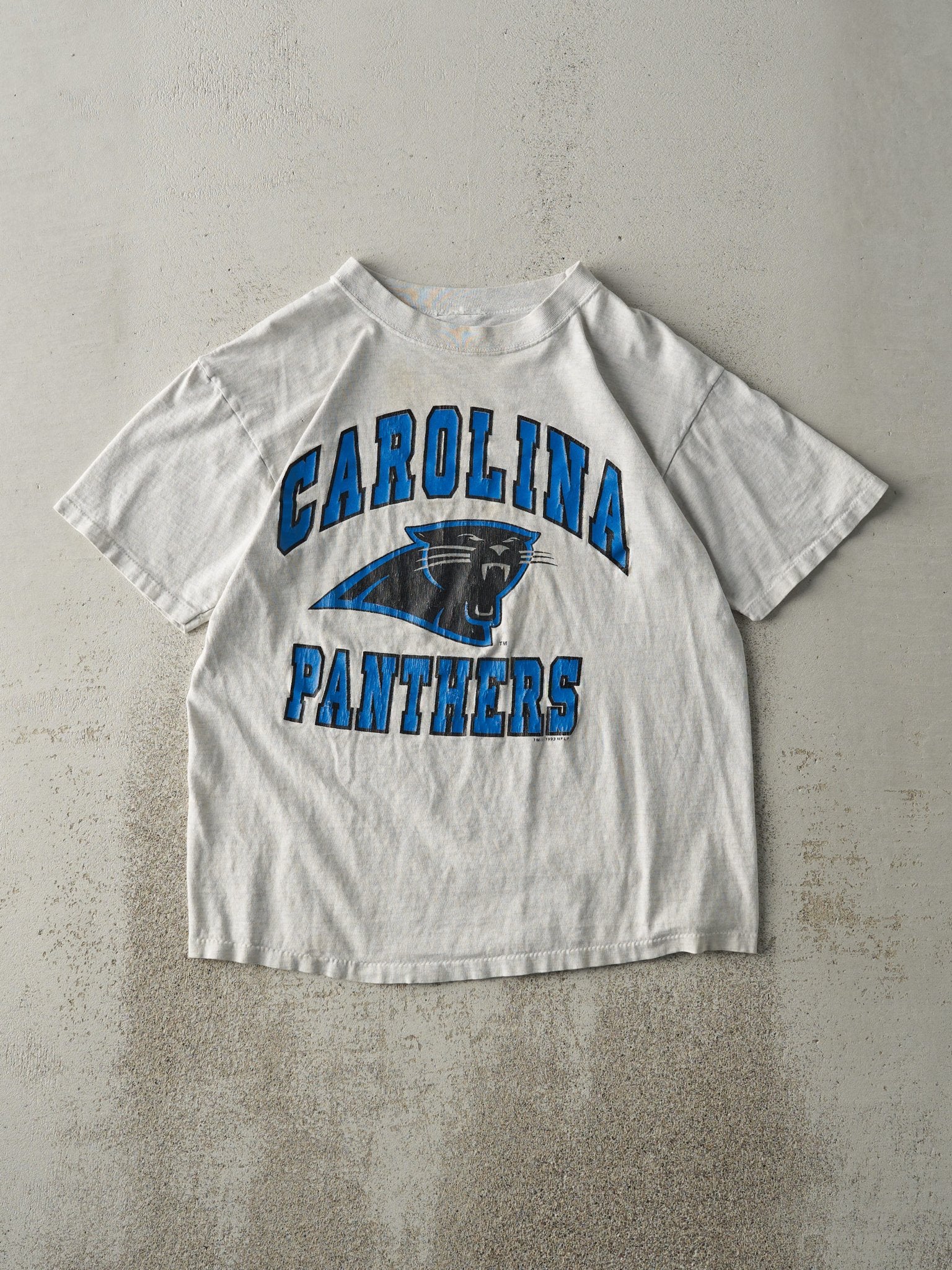 Vintage 93' Heather Grey Carolina Panthers Tee (M)