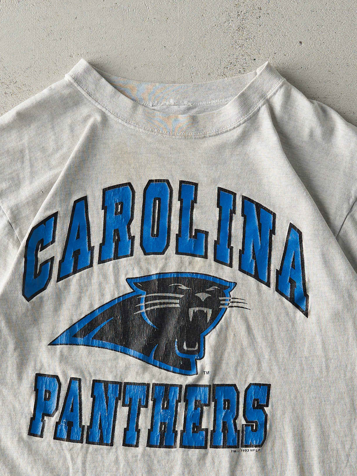 Vintage 93' Heather Grey Carolina Panthers Tee (M)