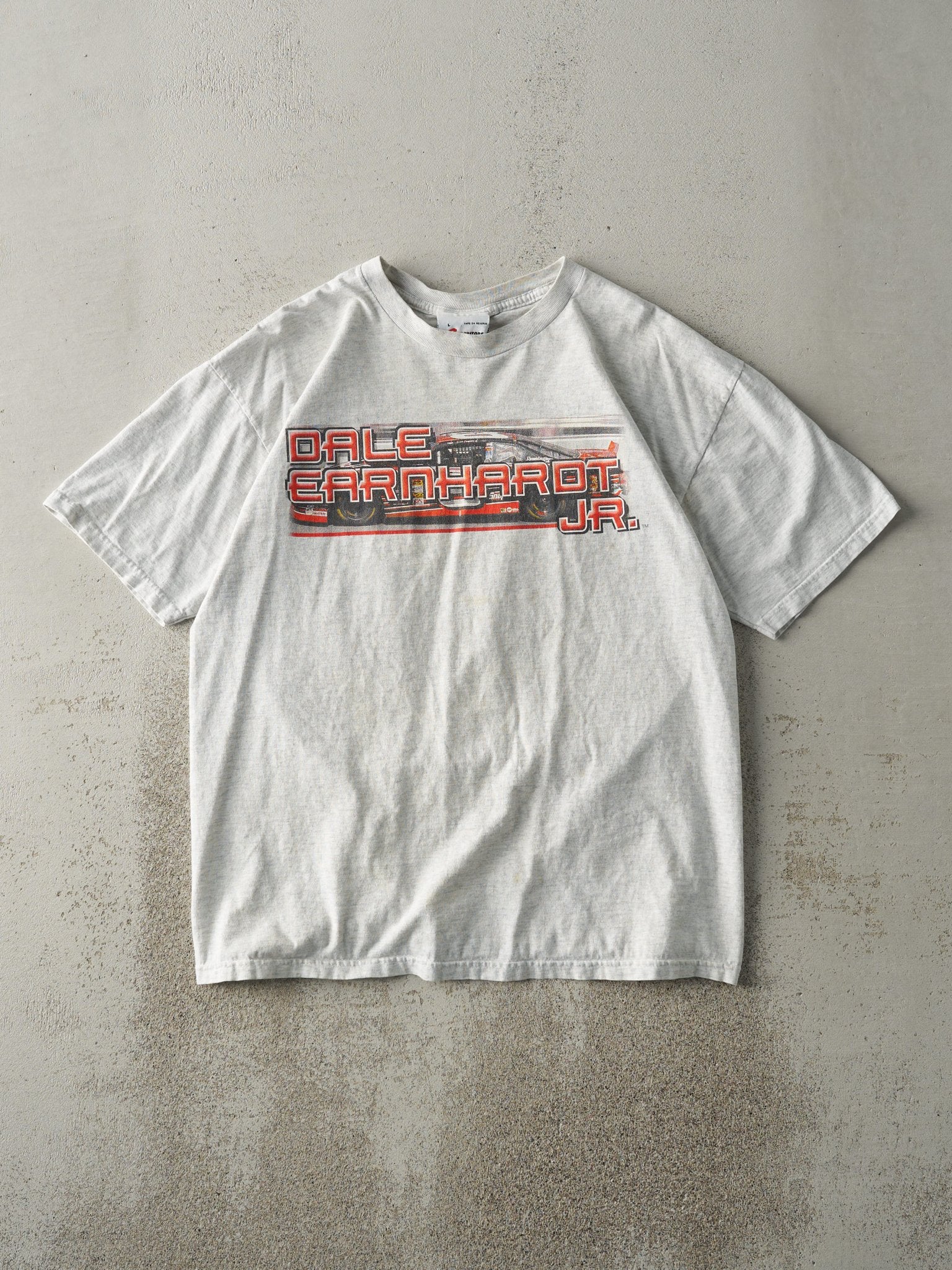 Vintage 02' Heather Grey Dale Earnhardt Jr. Nascar Racing Tee (M/L)