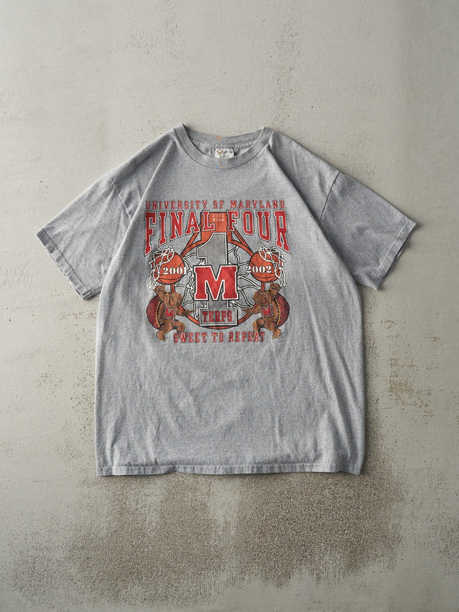 Vintage 02' Grey University Of Maryland NCAA Final Four Tee (L/XL)