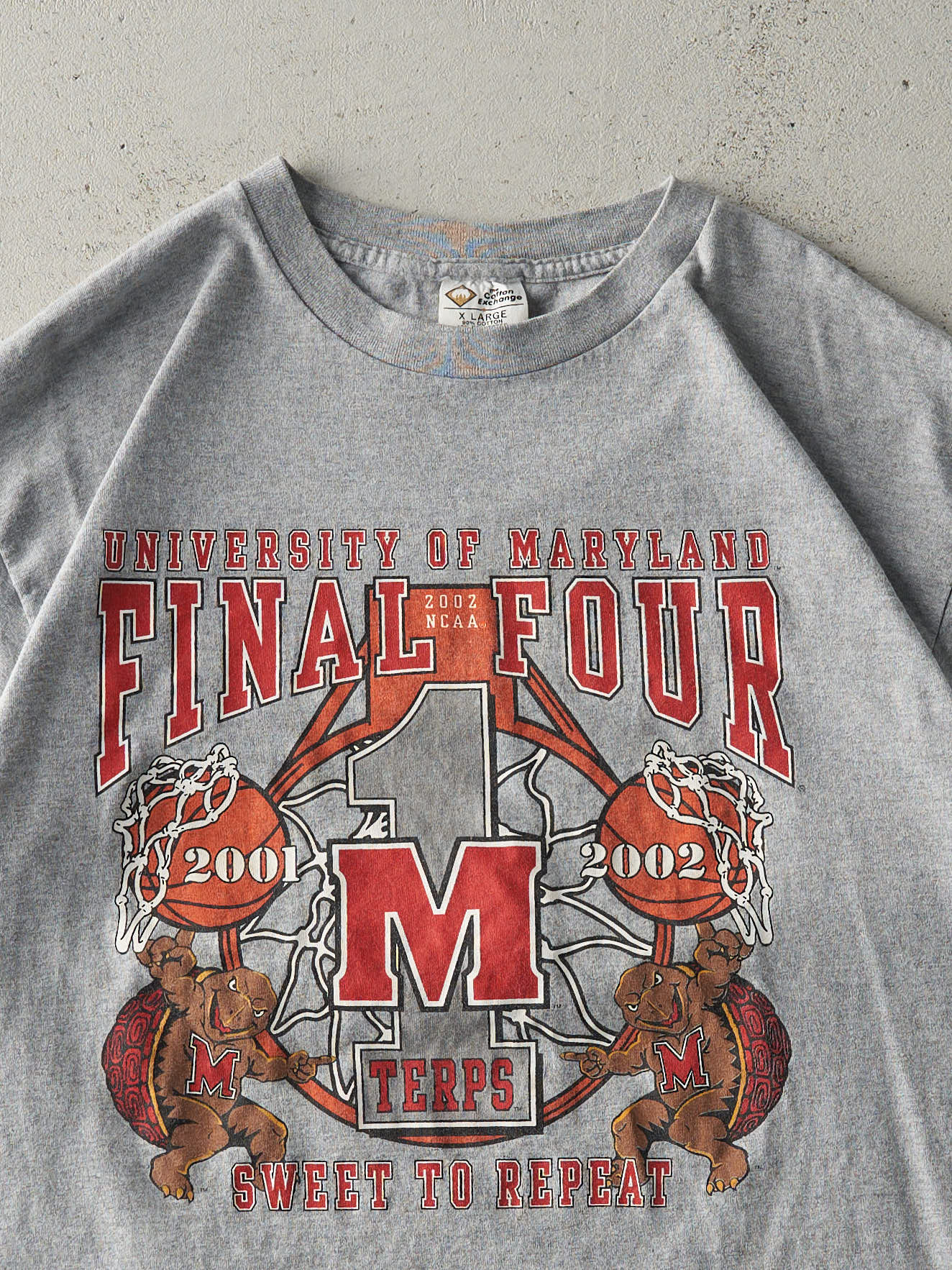 Vintage 02' Grey University Of Maryland NCAA Final Four Tee (L/XL)