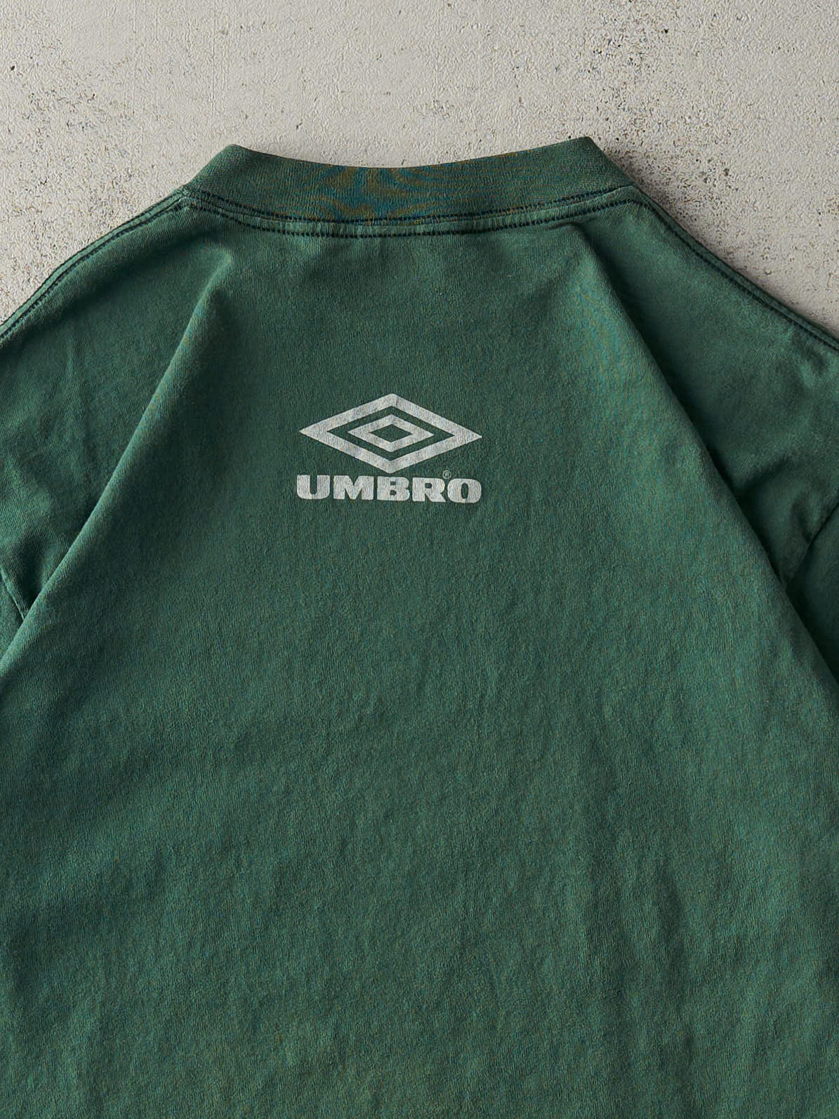 Vintage 90s Sun Faded Green Umbro Soccer Single Stitch Tee (M)