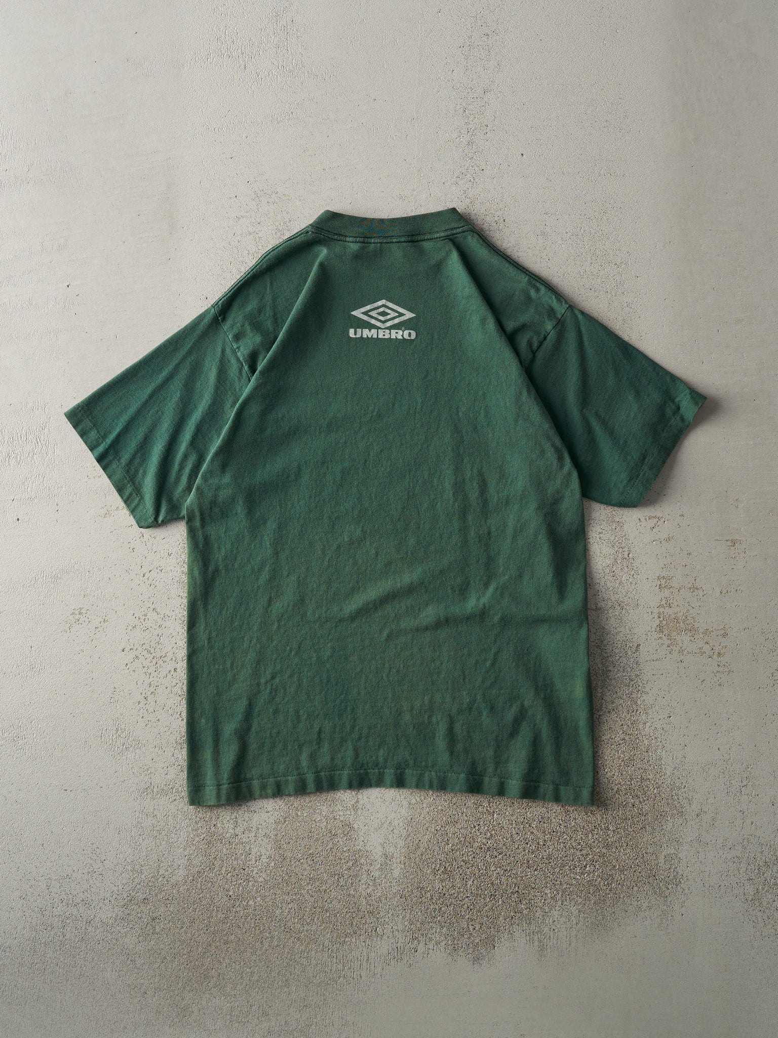 Vintage 90s Sun Faded Green Umbro Soccer Single Stitch Tee (M)