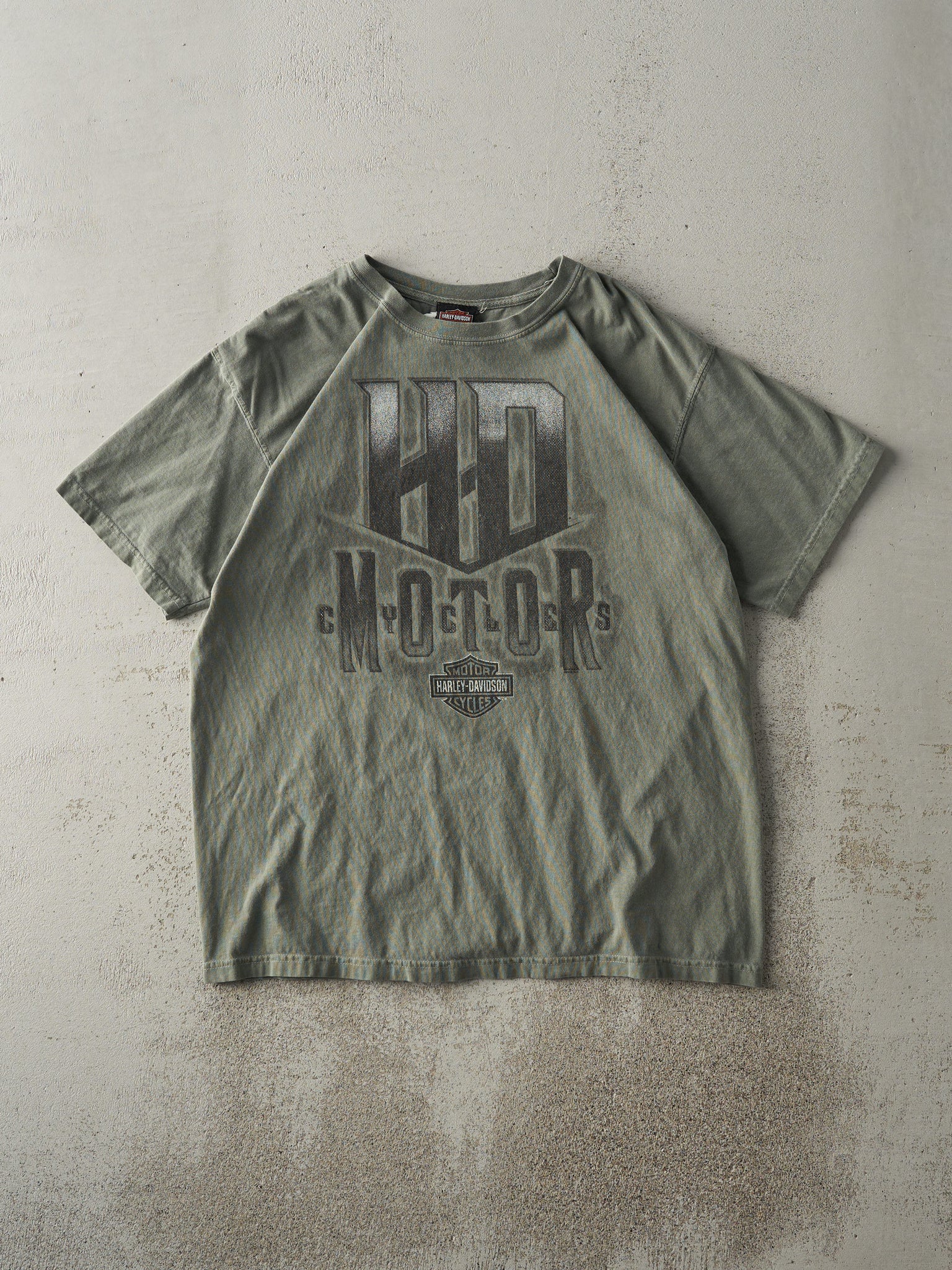 Vintage 11' Faded Green Dayton, Ohio Harley Davidson Tee (M/L)