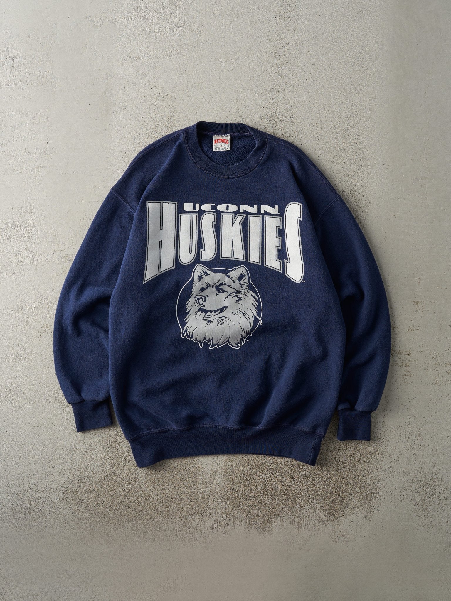 Vintage 90s Navy Blue University of Connecticut UConn Huskies Crewneck (L/XL)
