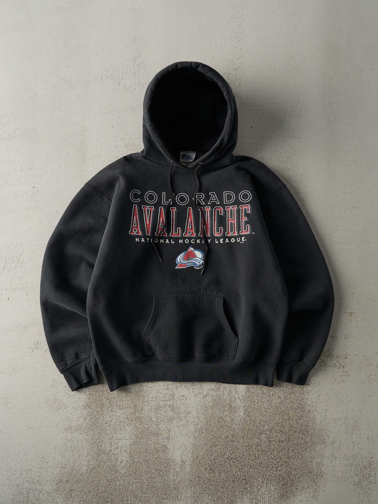 Vintage 90s Black Colorado Avalanche Hoodie (L)