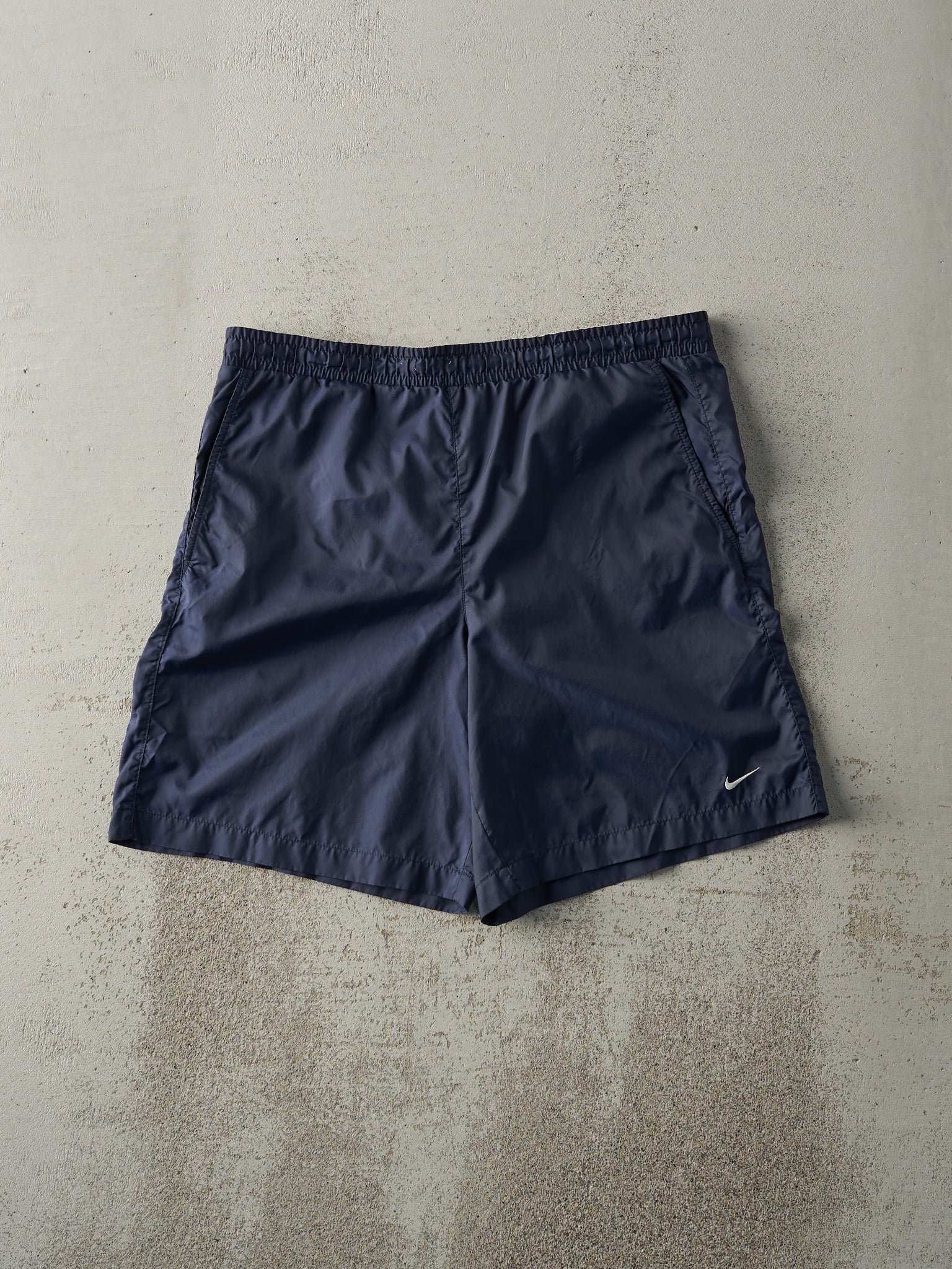 Vintage Y2K Navy Blue Nike Track Shorts (35x8.5)