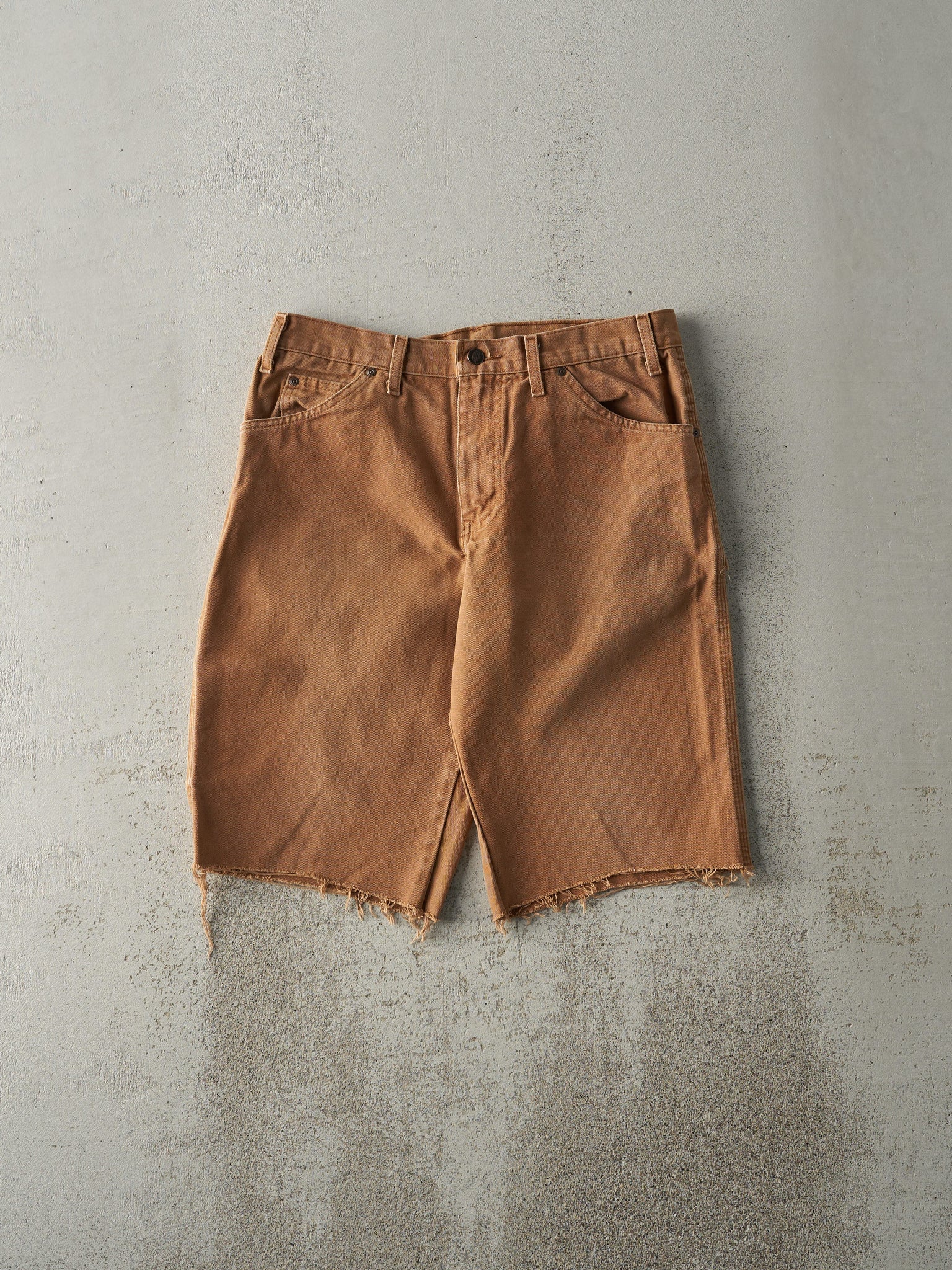 Vintage 90s Camel Dickies Carpenter Cut Off Shorts (32x13)