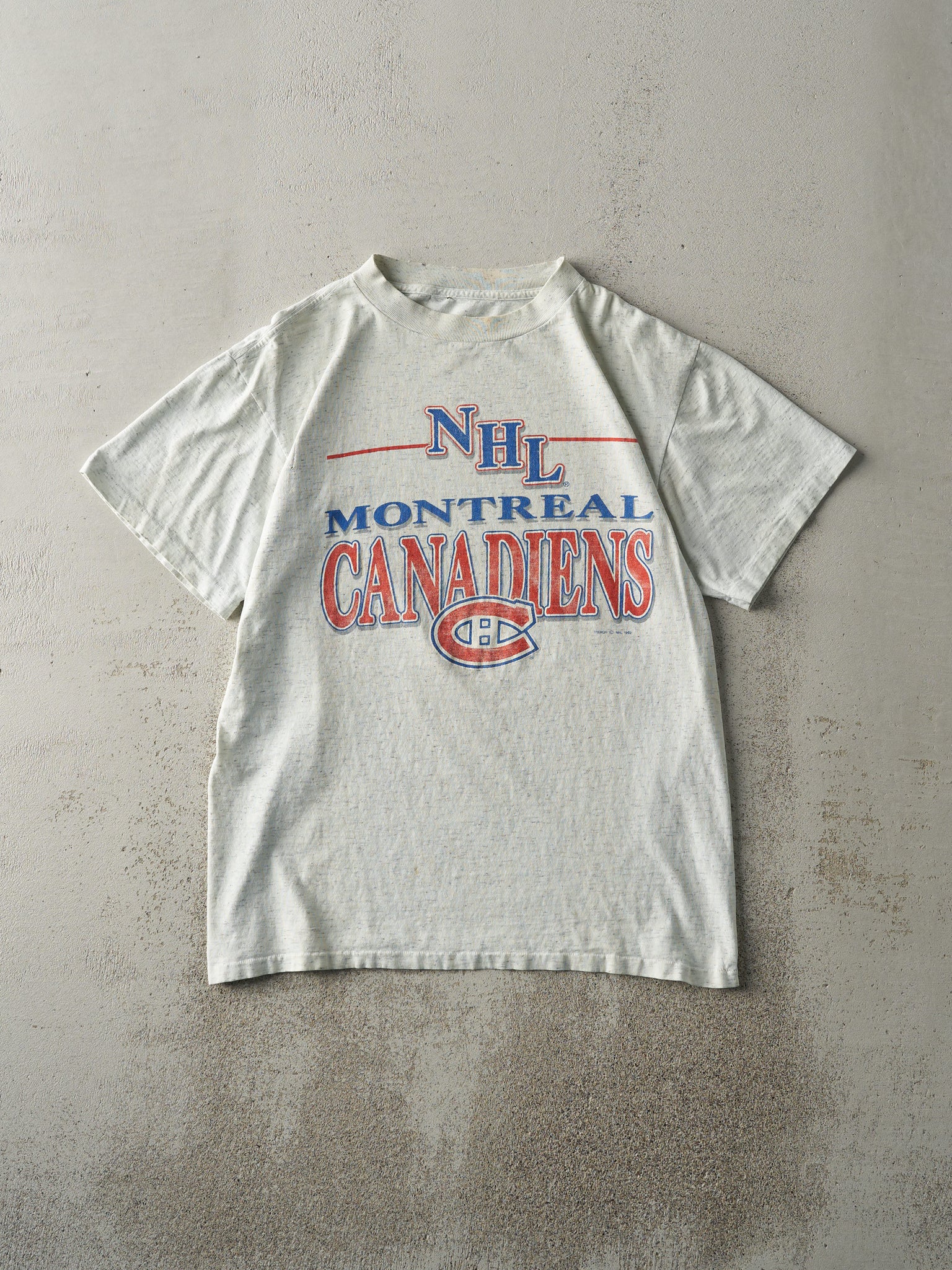 Vintage 92' Heather Grey Montreal Canadians Single Stitch Tee (M)