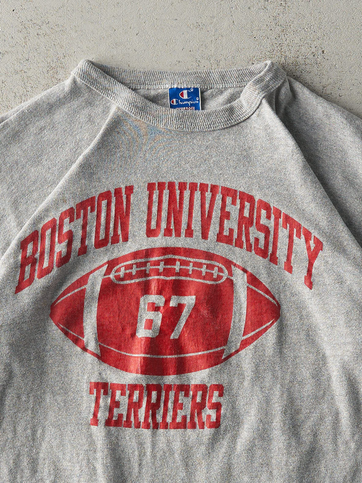 Vintage 90s Grey Champion Boston University Terriers Tee (L)