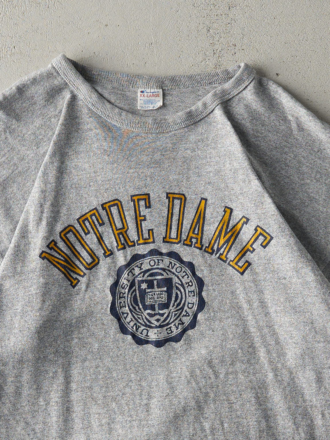 Vintage 80s Grey Notre Dame University Tee (M/L)