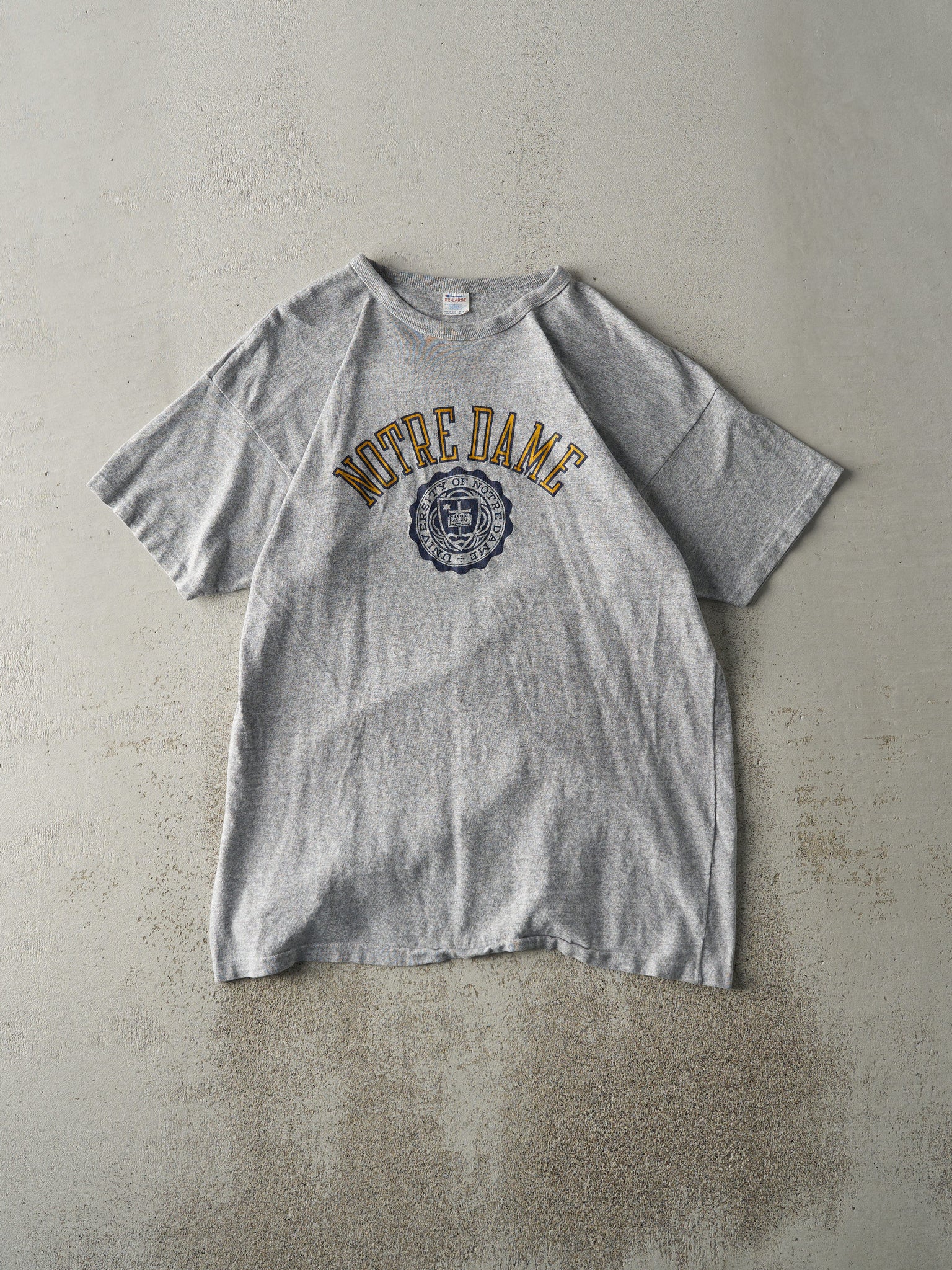 Vintage 80s Grey Notre Dame University Tee (M/L)