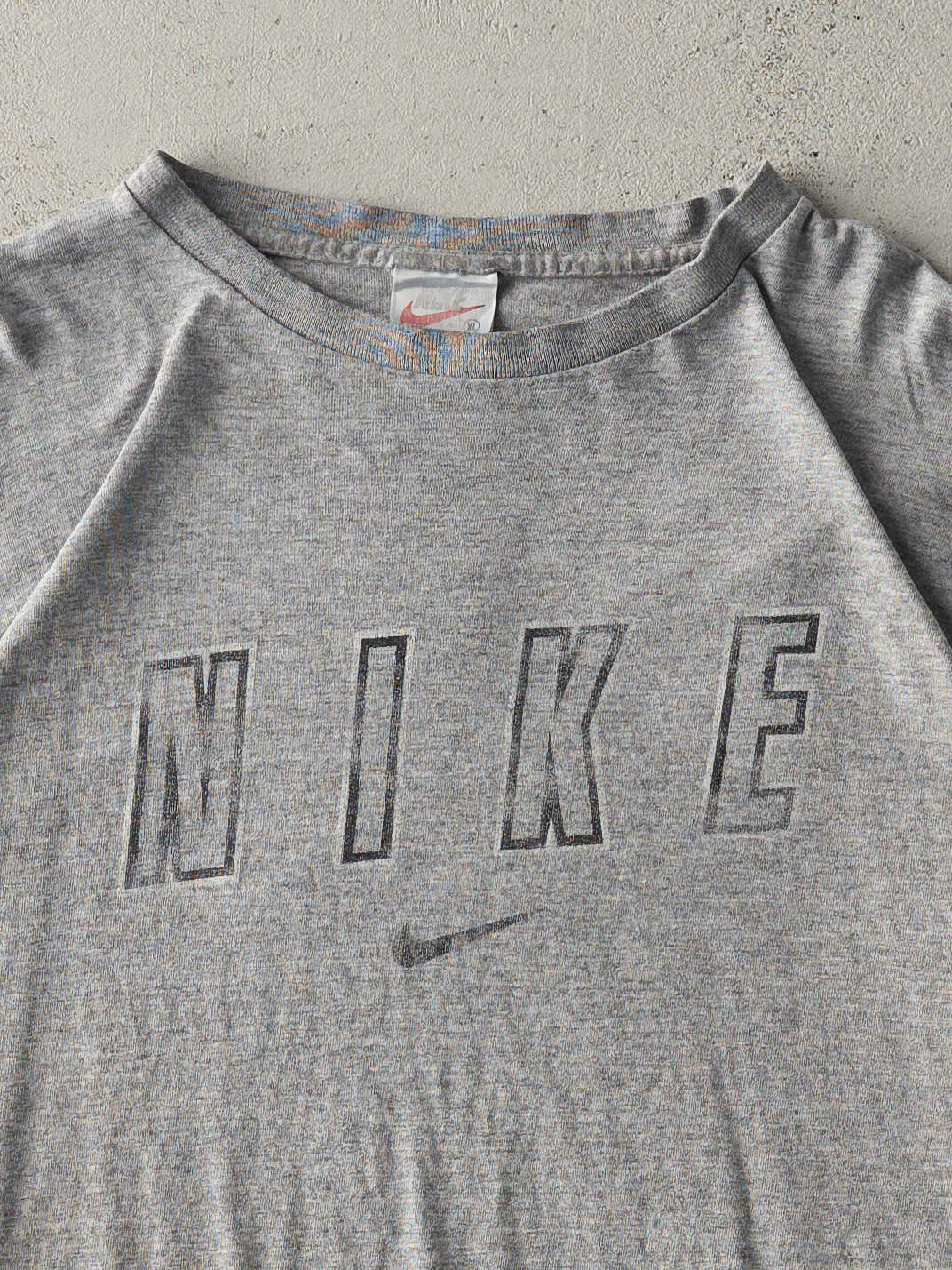 Vintage 90s Grey Nike Logo Tee (L/XL)