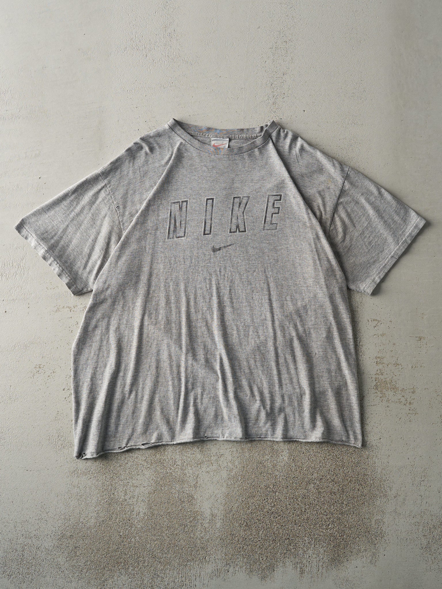 Vintage 90s Grey Nike Logo Tee (L/XL)