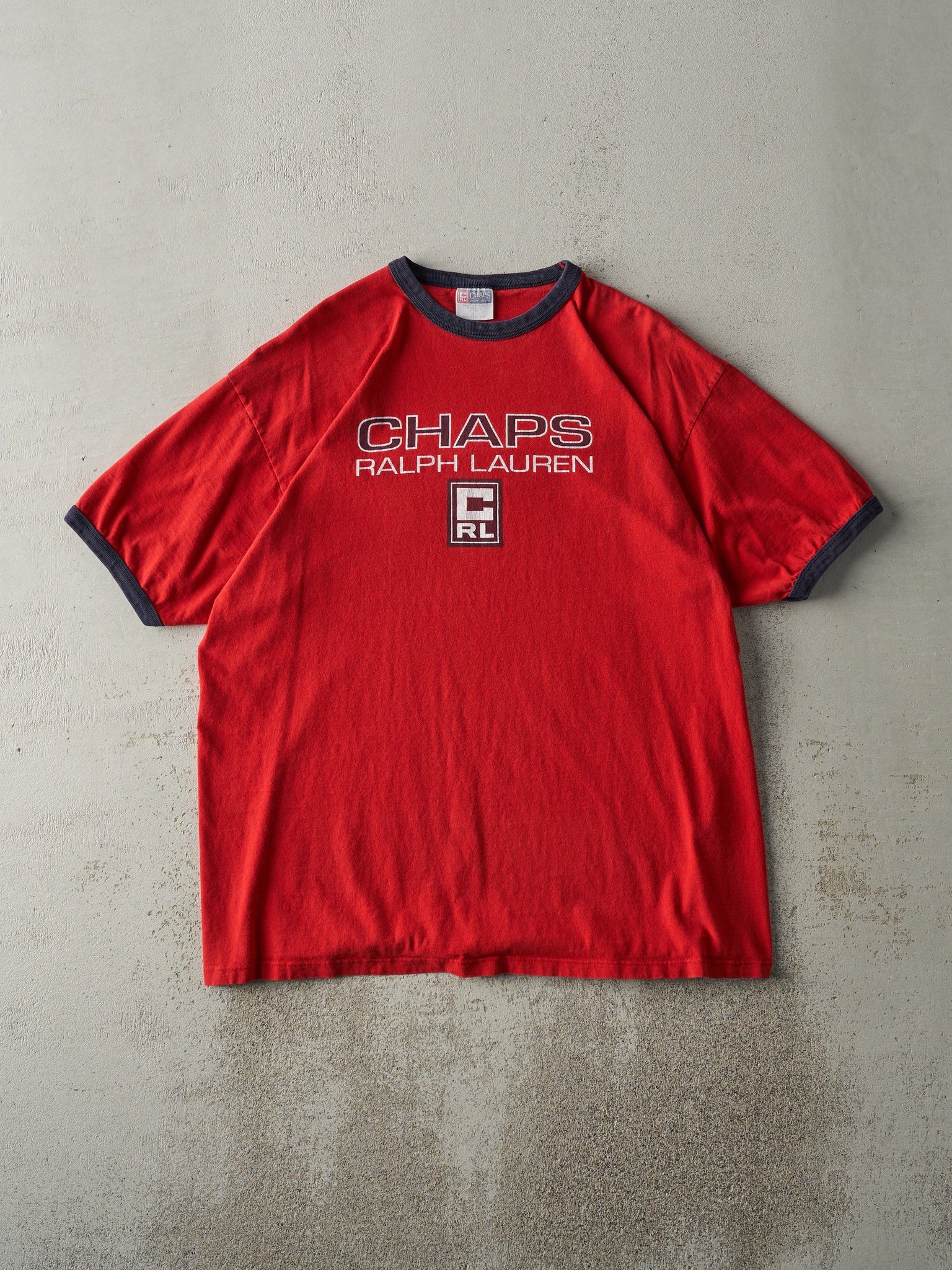 Vintage Y2K Red Chaps Ralph Lauren Ringer Tee (L)