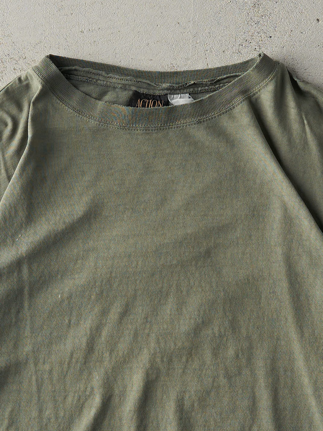 Vintage 90s Sun Faded Green Blank Tee (L/XL)