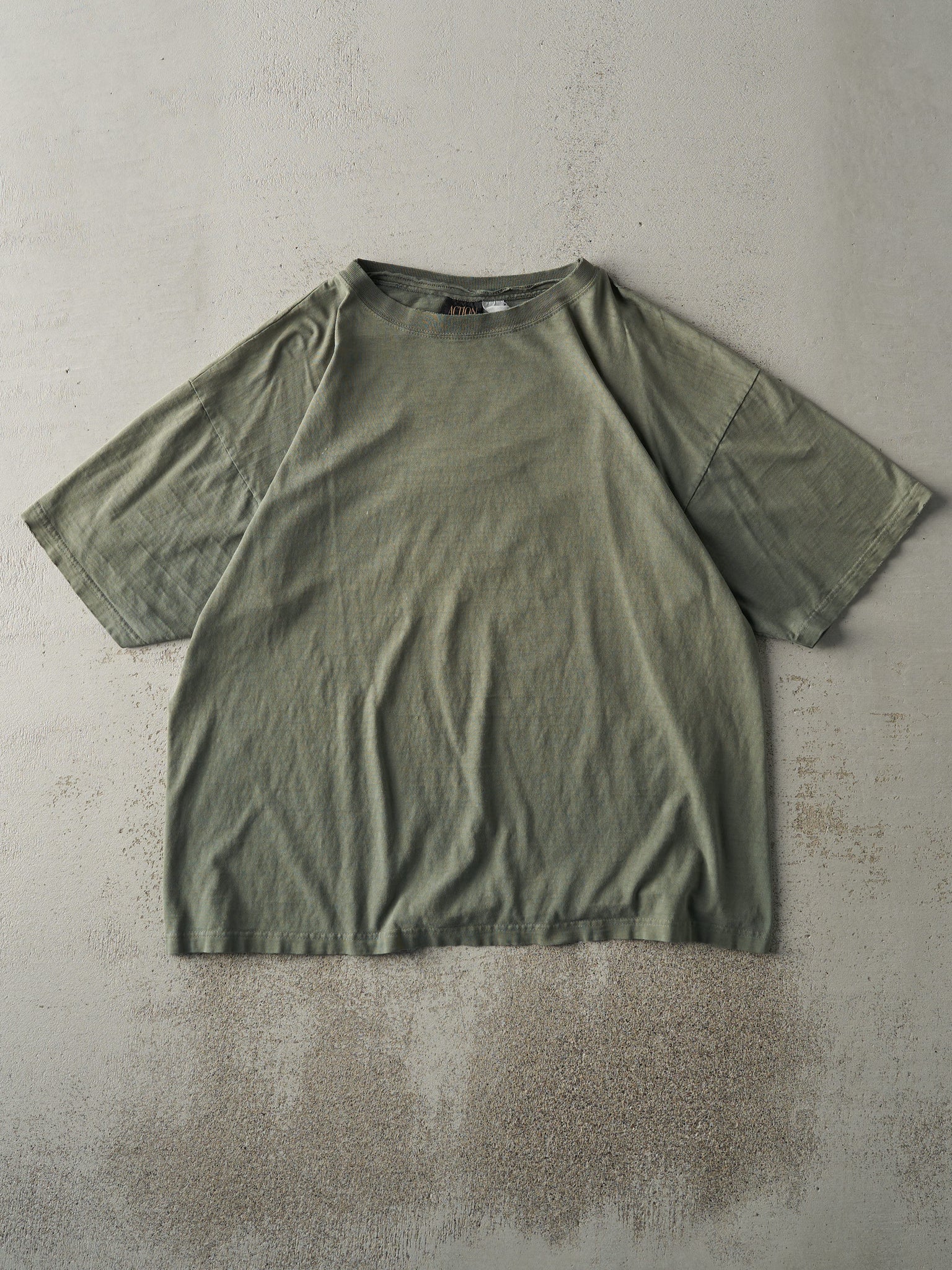 Vintage 90s Sun Faded Green Blank Tee (L/XL)