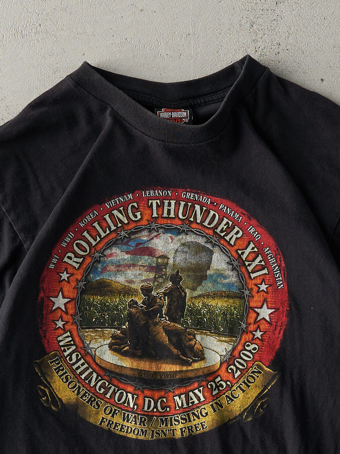 Vintage 08' Black Washington DC Harley Davidson Tee (M/L)