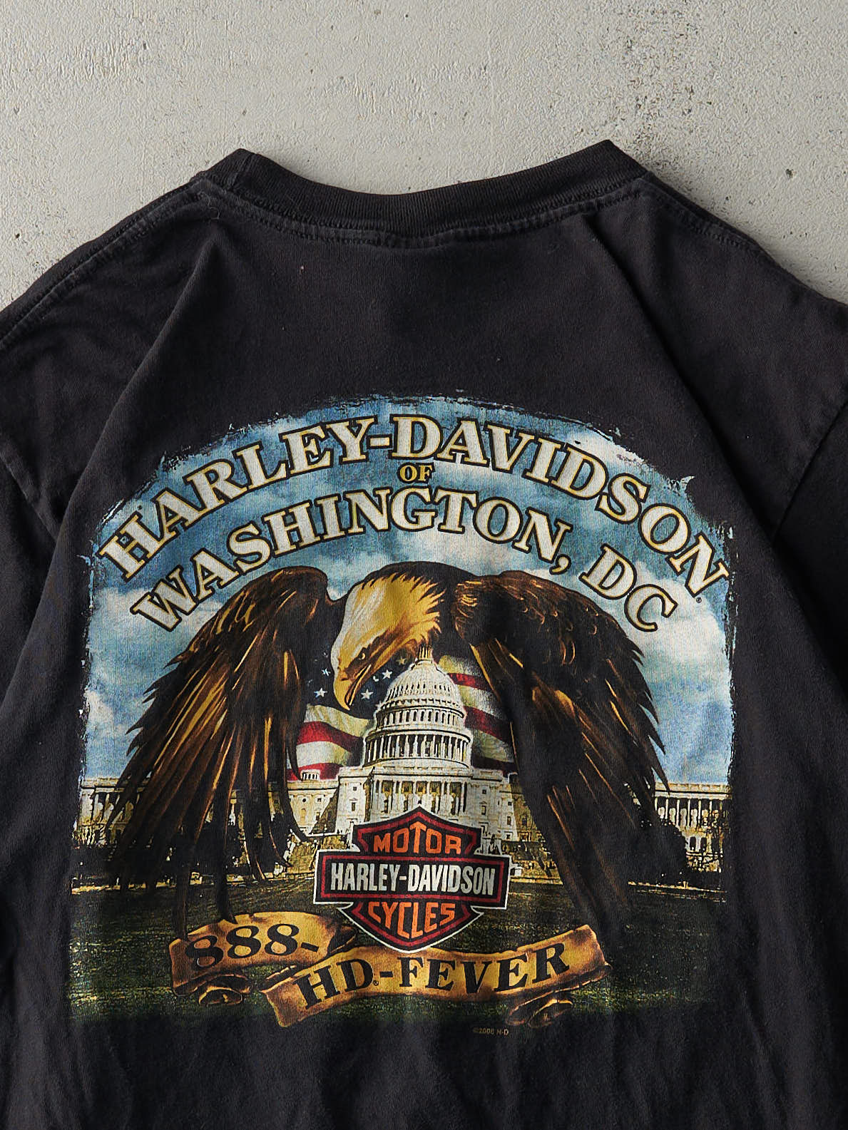 Vintage 08' Black Washington DC Harley Davidson Tee (M/L)