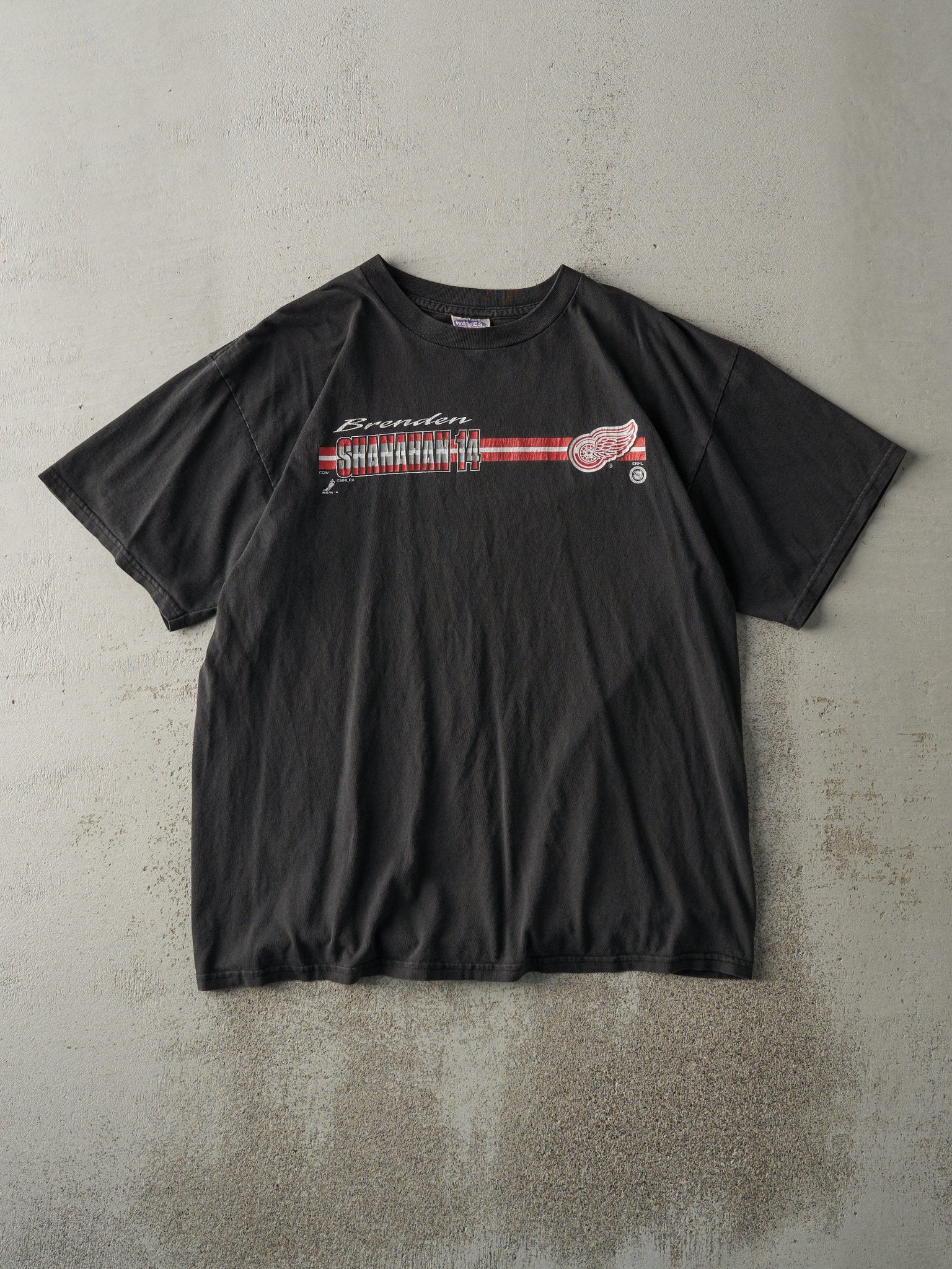 Vintage 90s Black Detroit Red Wings Brenden Shanahan #14 Tee (M/L)