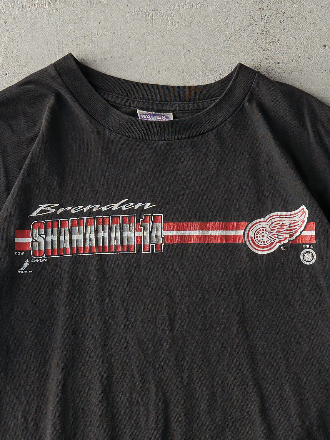 Vintage 90s Black Detroit Red Wings Brenden Shanahan #14 Tee (M/L)