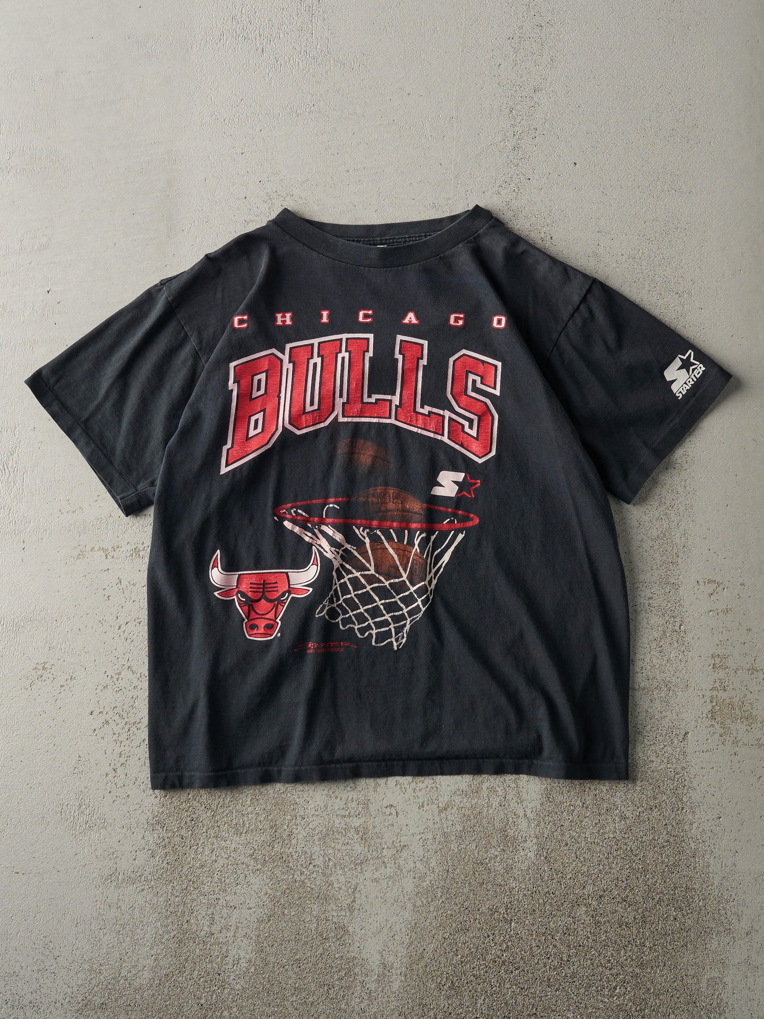 Vintage 91' Black Chicago Bulls Starter Single Stitch Tee (M)