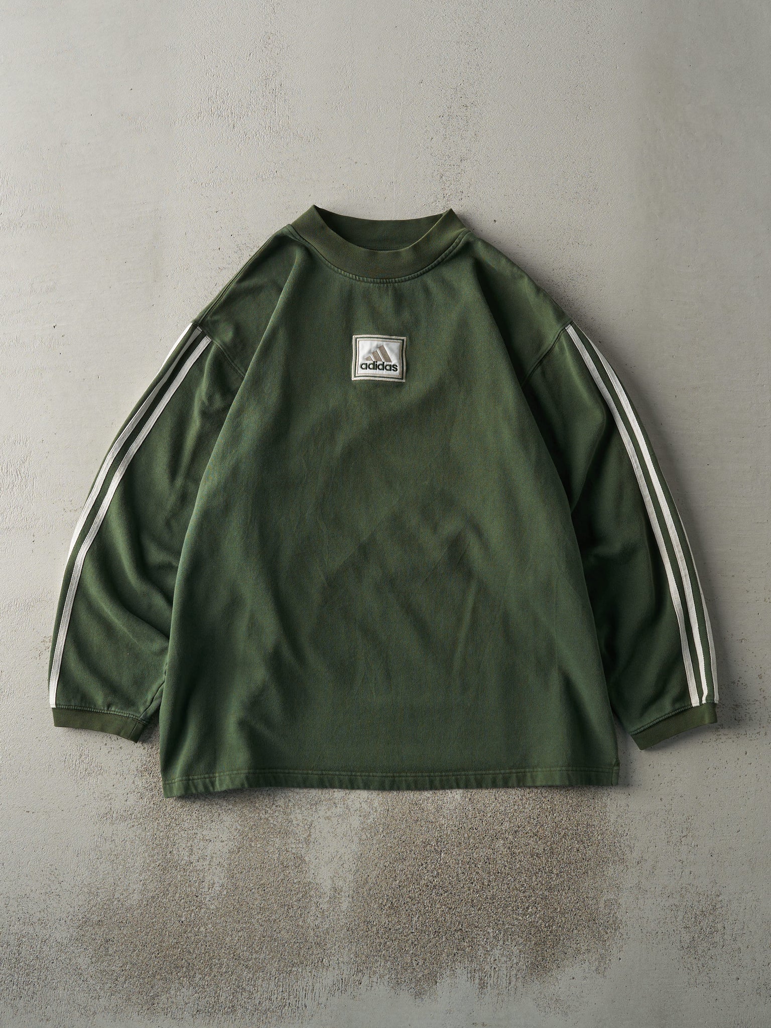 Vintage 90s Forest Green Embroidered Adidas Crewneck (L/XL)