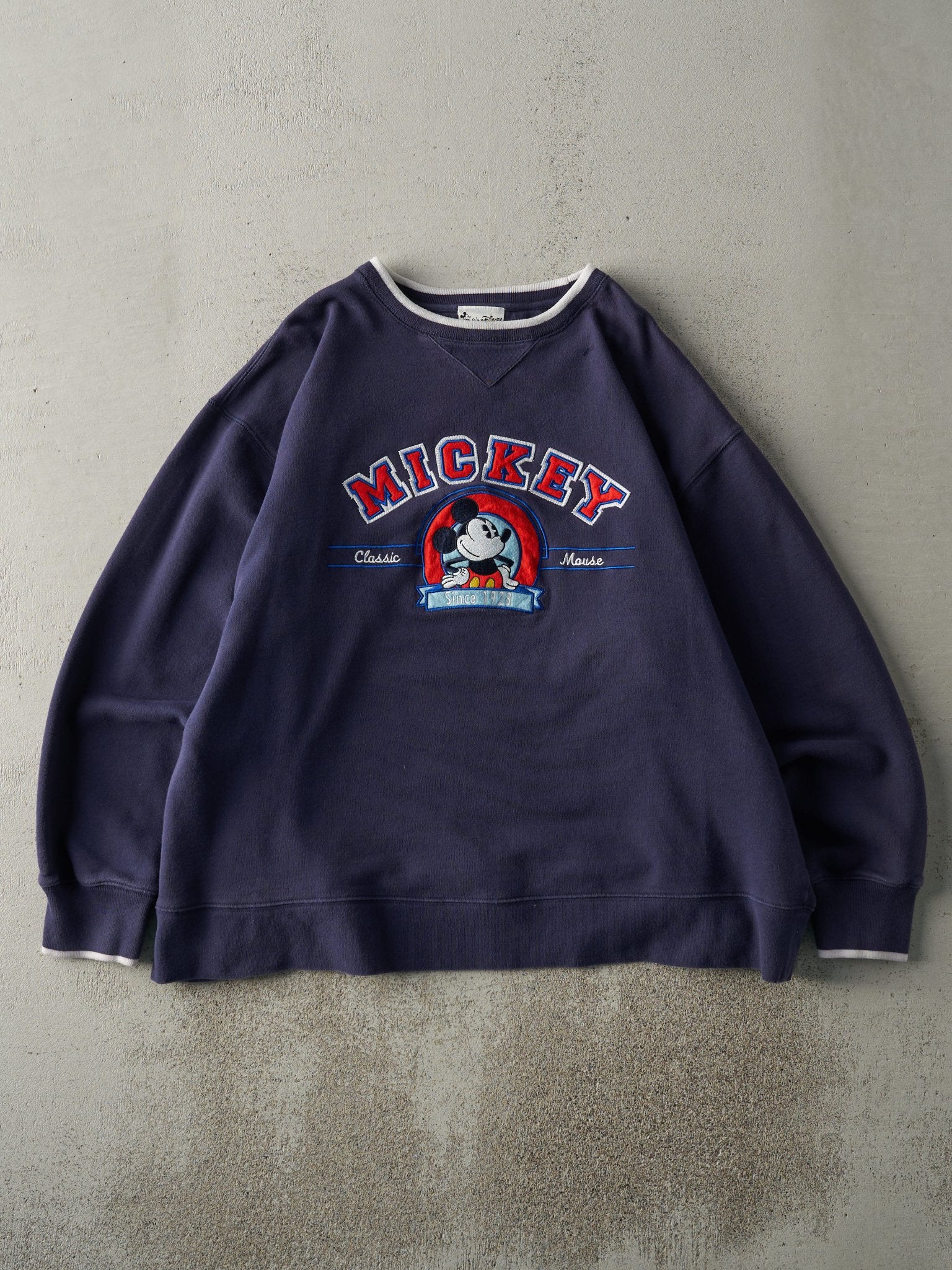 Vintage Y2K Navy Blue Mickey Mouse Crewneck (XL)