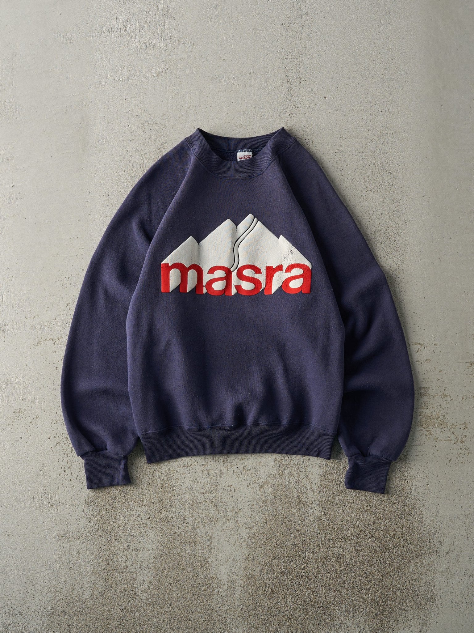 Vintage 80s Navy Blue Masra Crewneck (XS/S)