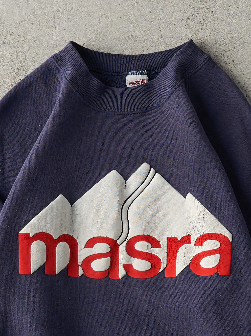 Vintage 80s Navy Blue Masra Crewneck (XS/S)