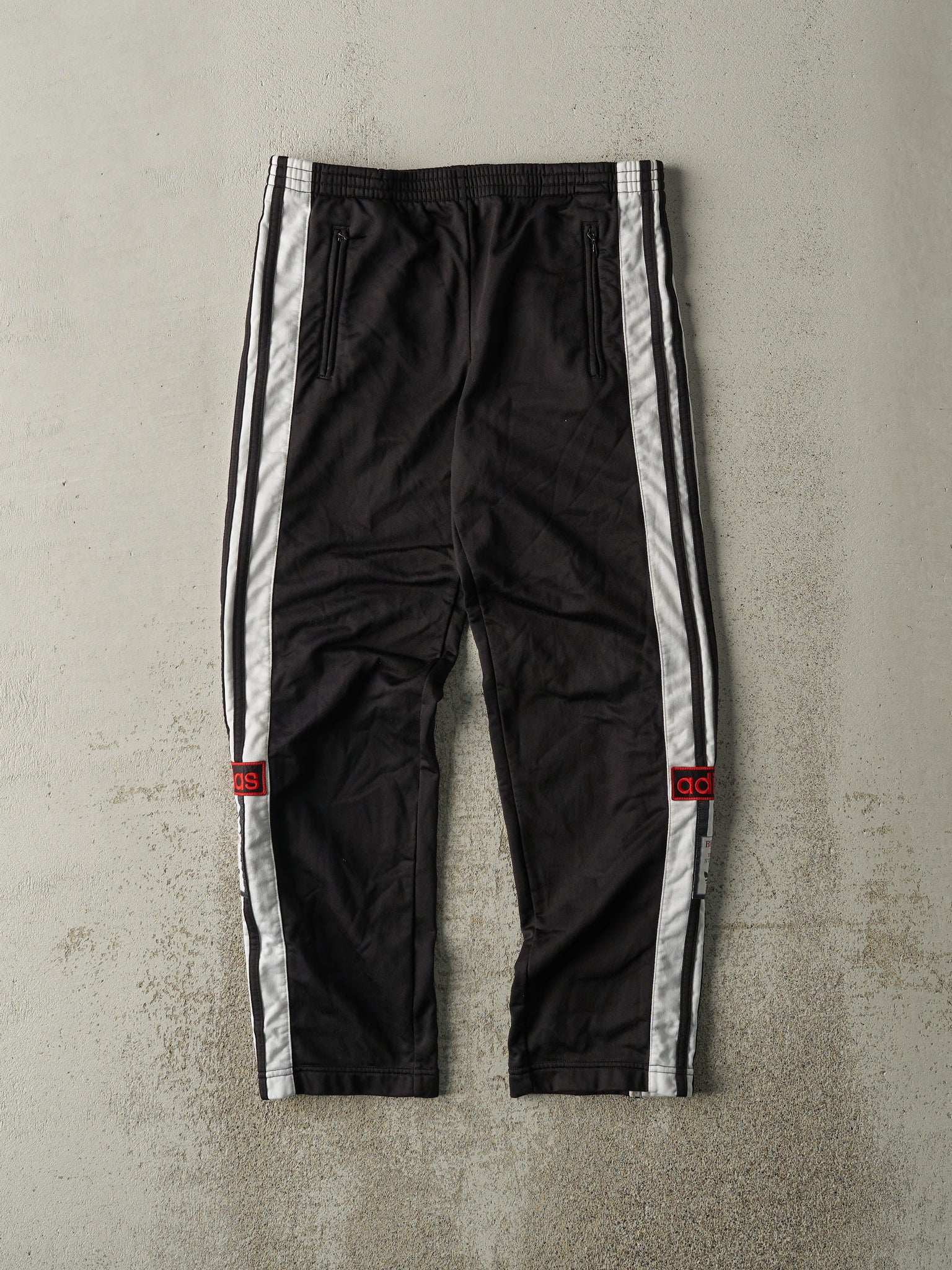 Vintage 90s Black Adidas Snap Off Track Pants (31x27.5)