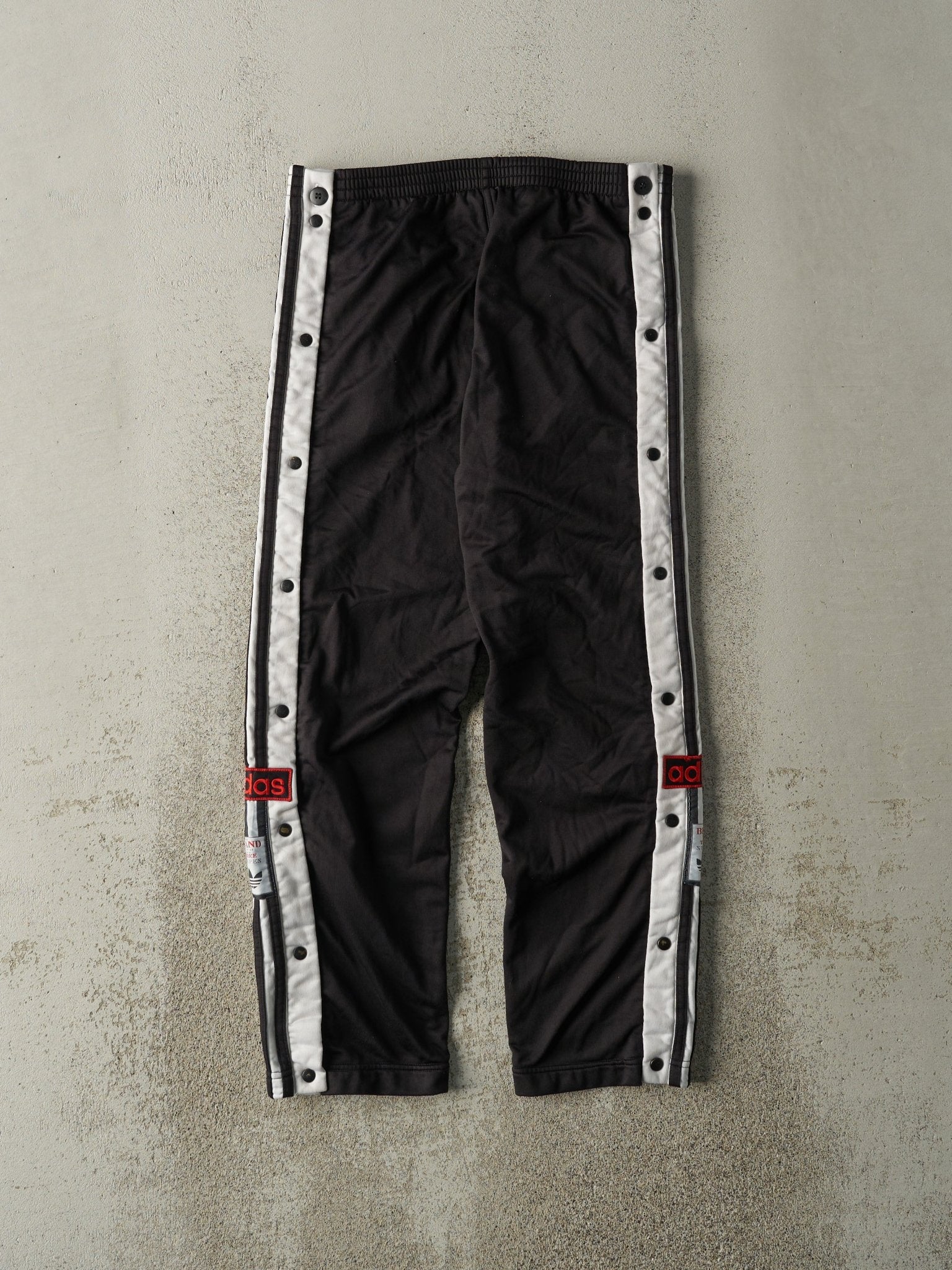 Vintage 90s Black Adidas Snap Off Track Pants (31x27.5