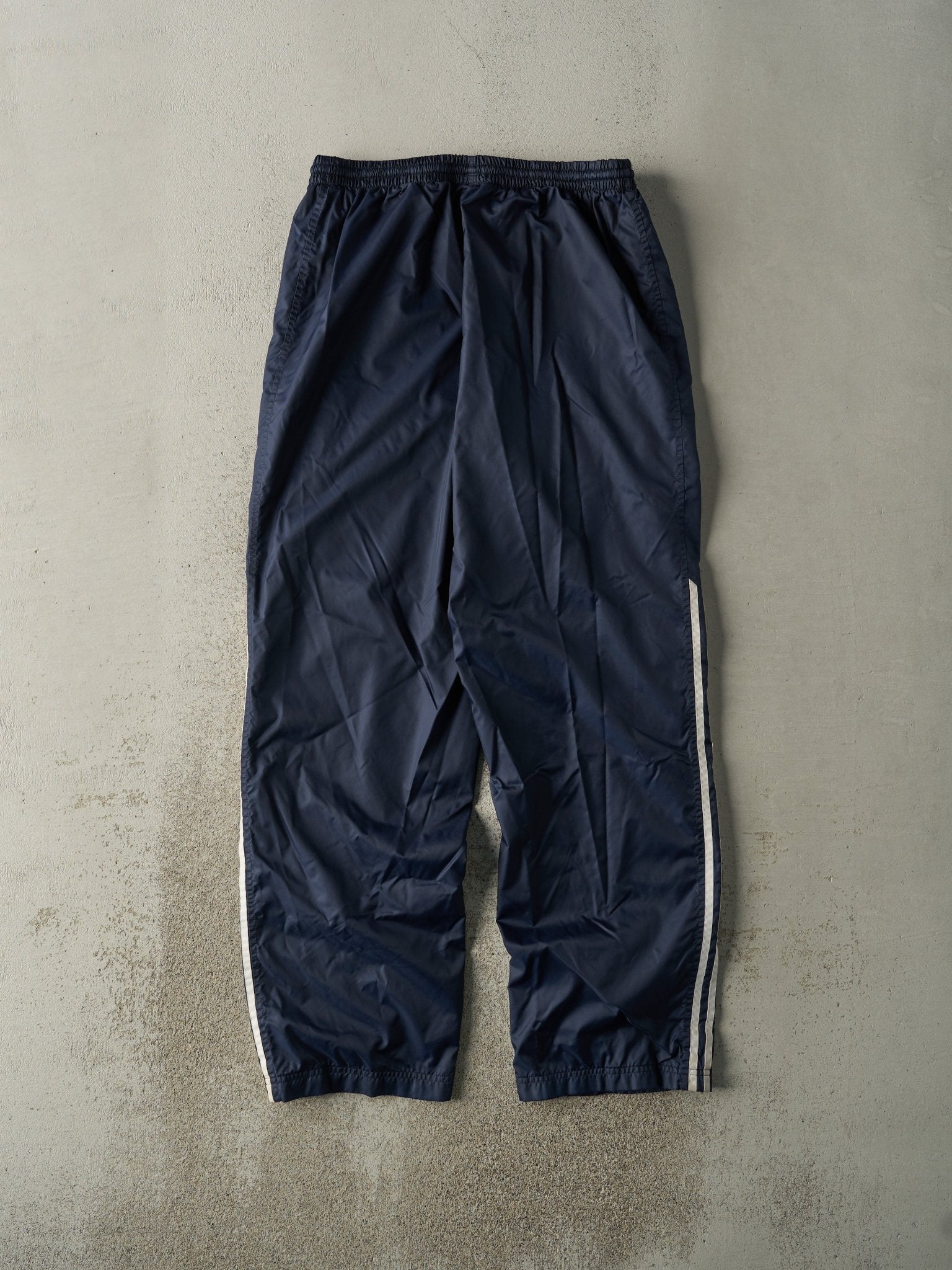 Vintage Y2K Navy Blue Adidas Windbreaker Pants (32x32)