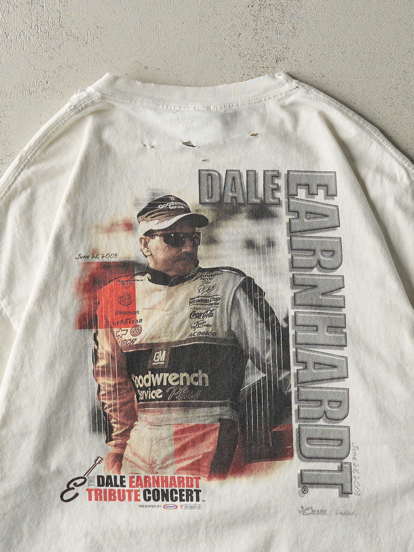 Vintage 03' White Dale Earnhardt Tribute Concert Tee (L/XL)