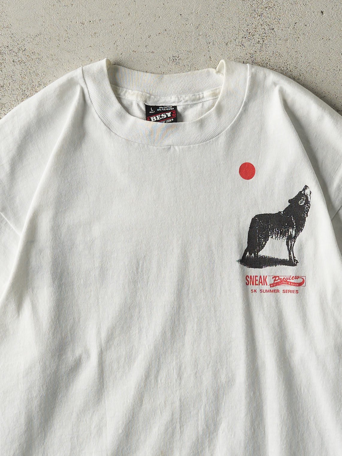 Vintage 90s White 5K Summer Series Single Stitch Tee (M)
