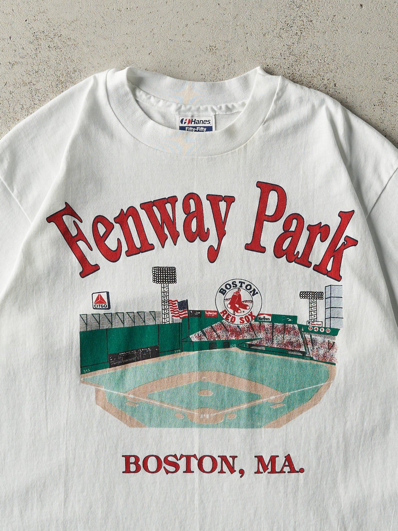 Vintage 80s White Fenway Park Single Stitch Tee (M)